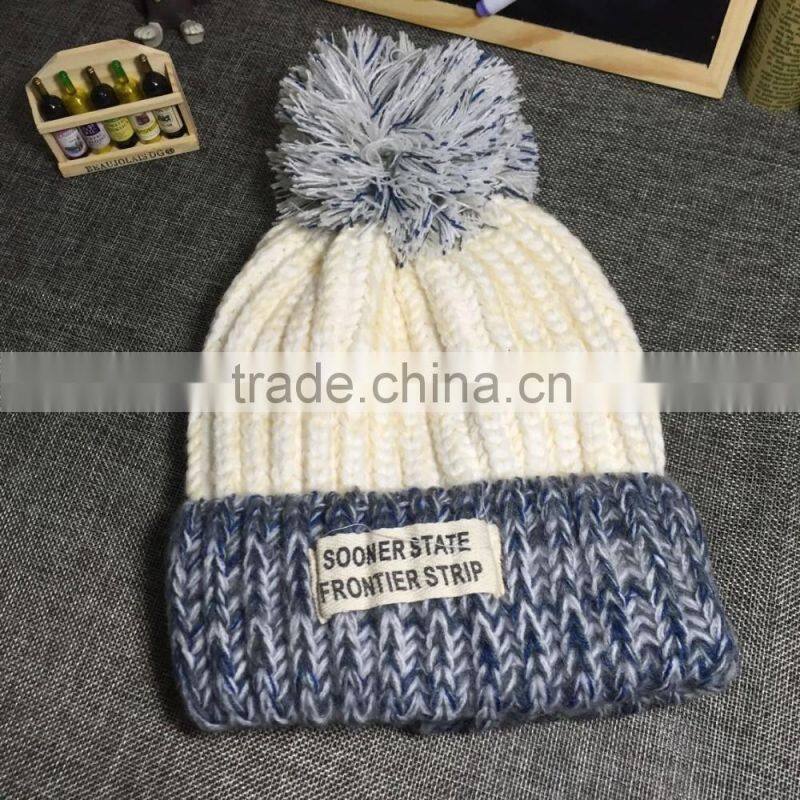 Autumn Winter Warm Keeping Colorful Knitting Pom Pom Hats and Caps Manufacturer