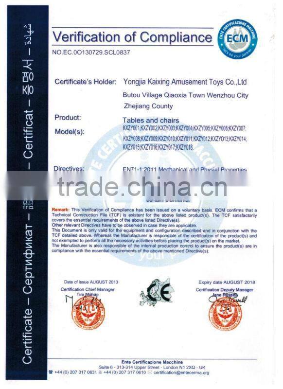 2015 Toddler Plastic Daycare Folding Chairs