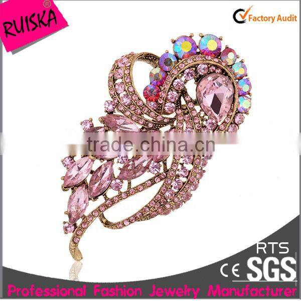 High Quality Jewelry New Brooch Design With Full Crystal Rhinestone