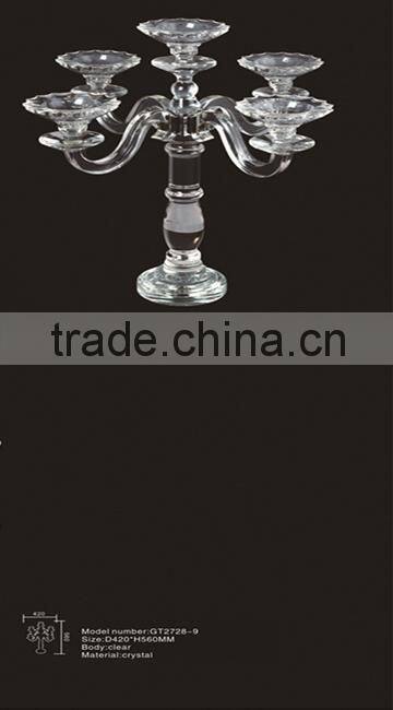 table top clear crystal candle holder centerpieces&crystal wedding decoration