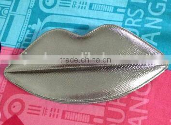 Lip shaped cosmetic bag for women PU material