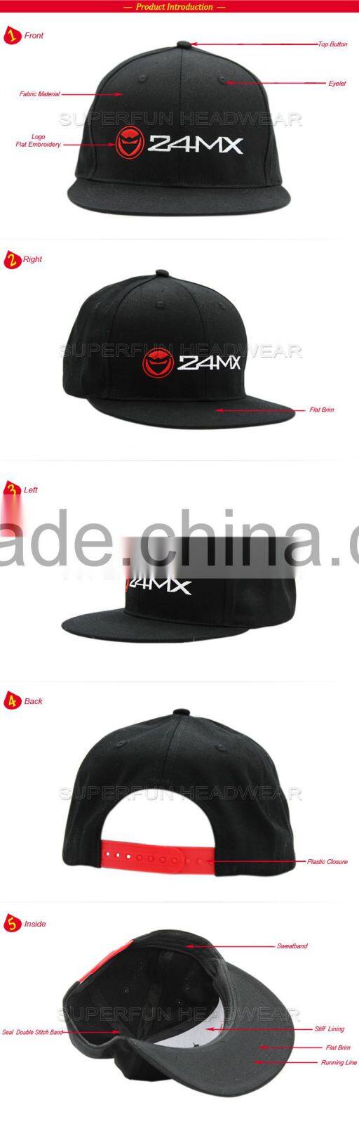 promotional hip hop blank snapback cap