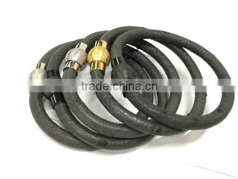 Genuine Ostrich Leather High End 100% Real Ostrich Skin Leather Cord for DIY Bracelet