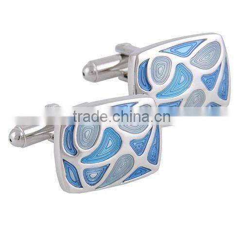Stainless Steel & Red Wood Cross Peltate Cufflinks for Men with Gift Box