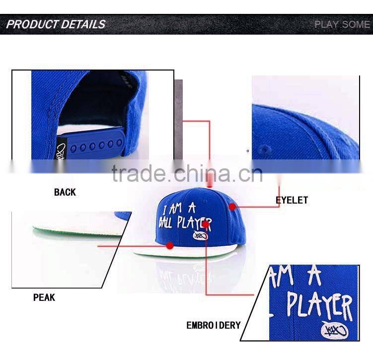 High quality white custom 3D embroidered snapback hats