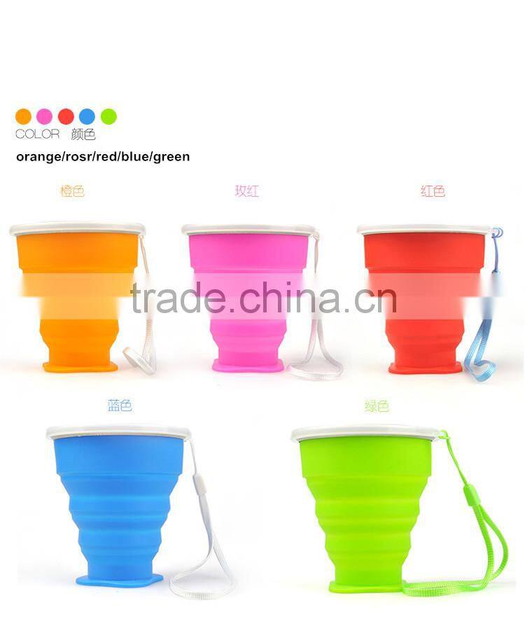Healthy Life FDA Grade Folding Silicone Foldable Water Cup for Travel Drinking
