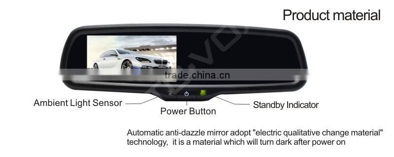 4.3" Screen TFT Car LCD Rearview DVD Mirror Monitor