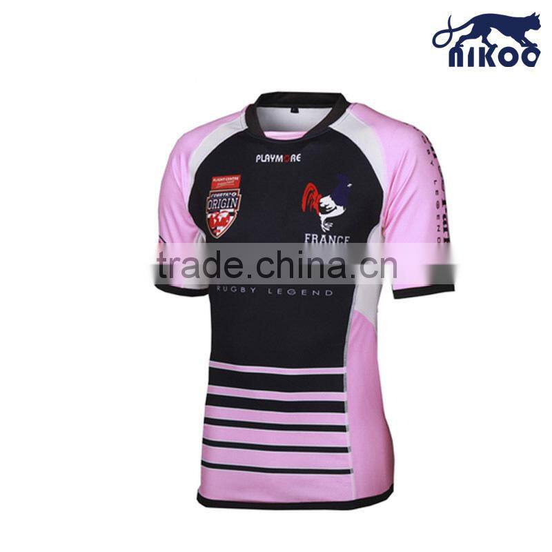 custom fashion quality stretchable rugby jersey in sublimation