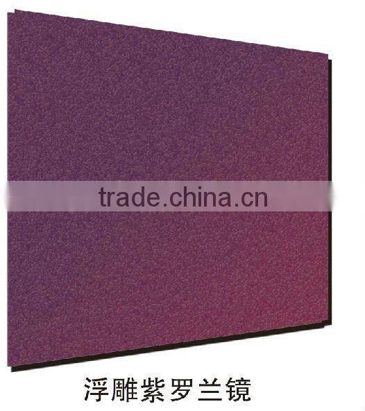 emboss crystal yellow mirror/ colored mirror glass/decorative glass