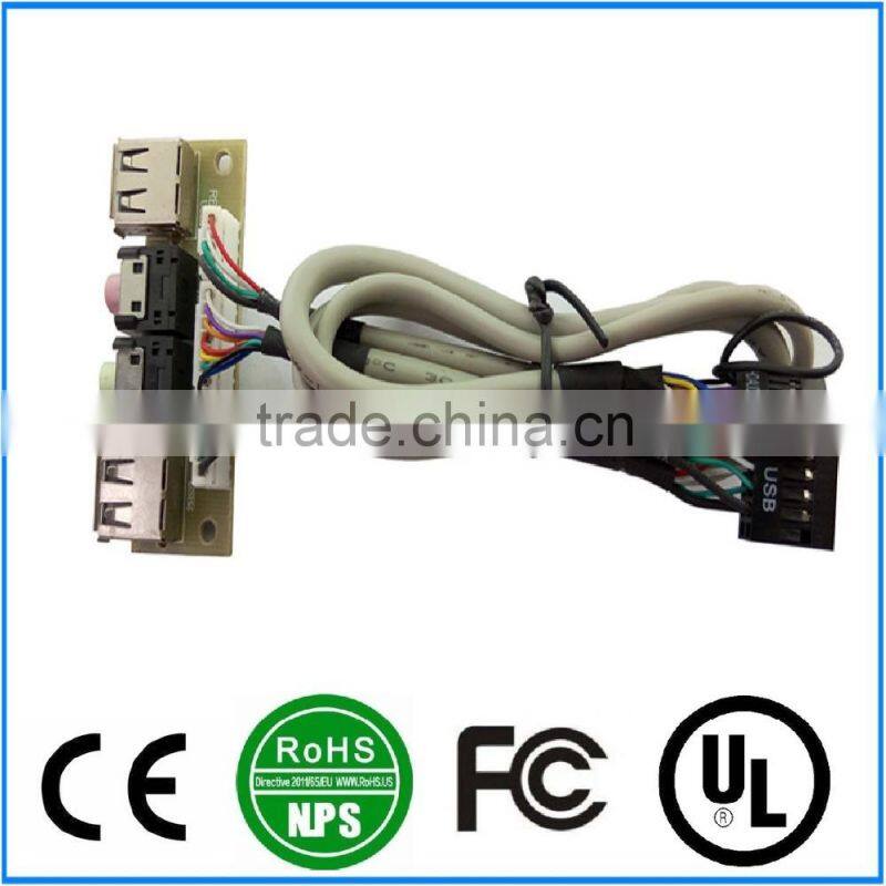 Motherboard USB2.0+HD AUDIO I/O Port Cable Panel Mount For Computer PC Board Cable