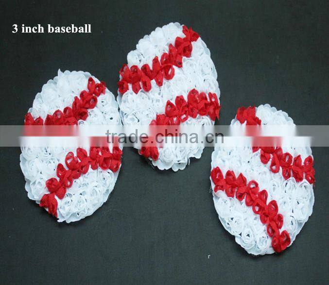 Football baby hair accessories/baby chiffon Flower/wholesale for cheap