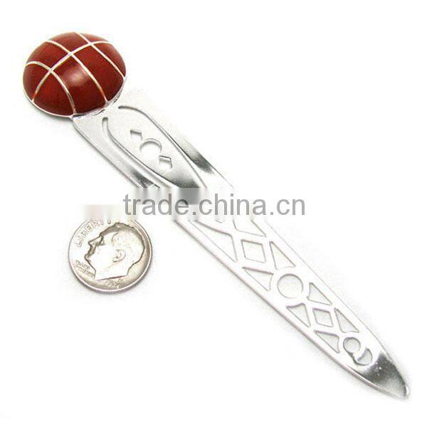 Silver fleur de lis bookmark with clear crystal accents metal crafts