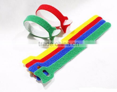 Soft custom colour available adjustable hook and loop wire cable tie
