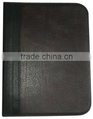 3 ring binder leather a4 hardcover file plastic zip mens leather portfolio folder