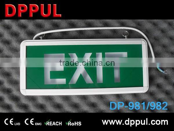 3.6 back battery emergency exit sign light with 6 pcs green led