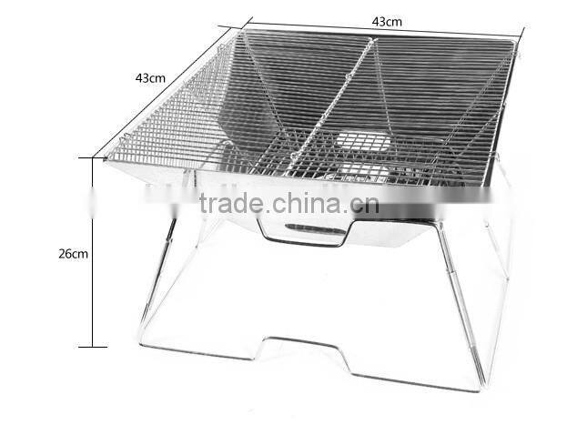 outdoor stainless steel foldable picnic charcoal BBQ stove