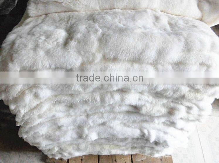Natural white color 100% genuine rabbit fur plate for garments