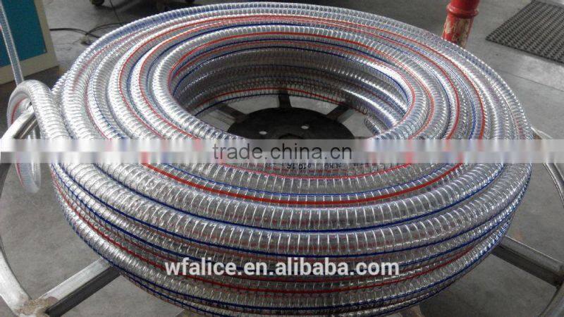 China transparant PVC oil hose flexible steel wire hose