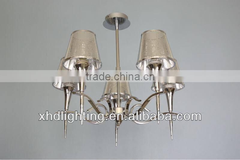 european antique fashion chandelier pendant candle light fittings with fabric covering XD8545-5P