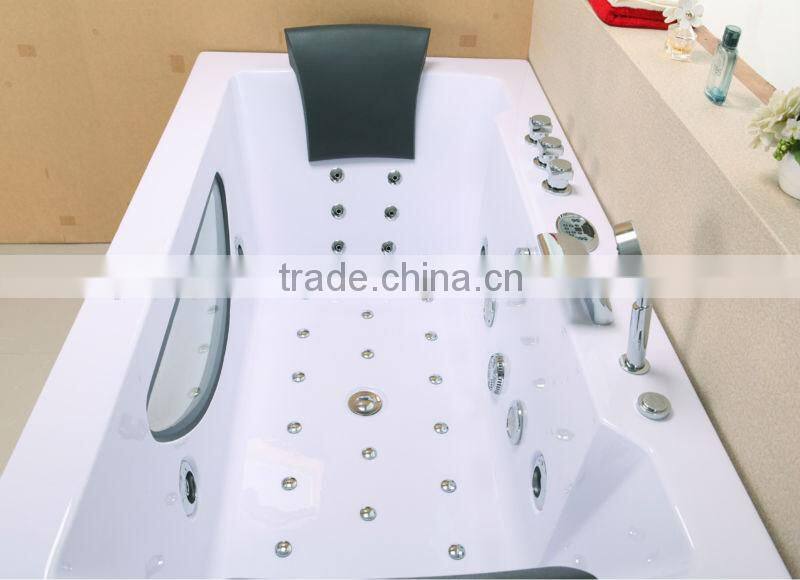 2015 Luxury Rectangle Air Bubble LED Sitting Bathtub