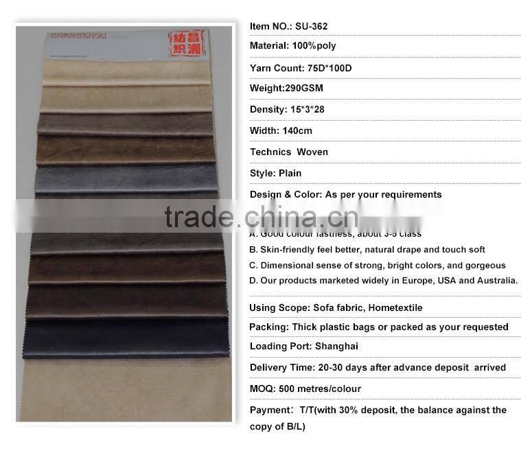 100%polyester upholstery with bronzed style and ensure the quality