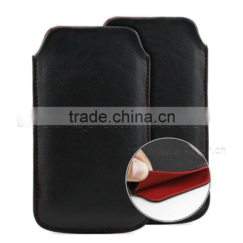Genuine leather mobile phone pouch for iphone 6