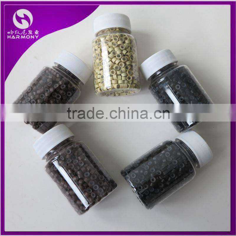 Silicone beads Micro Link Ring Beads Feather Stick Hair Extensions With Mix-Coloured beads 1000pcs 4.0mm*2.0mm*2.0mm