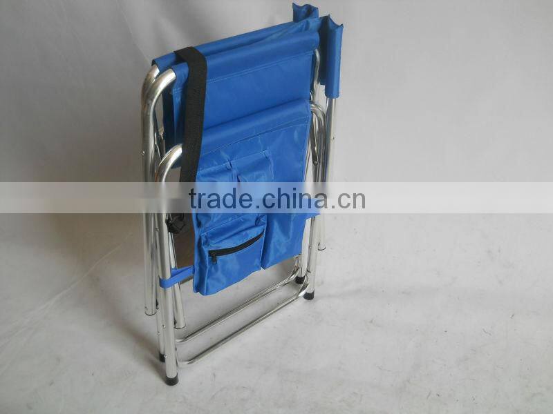 Aluminum Portable Folding Director Chair with Magazine Organizer