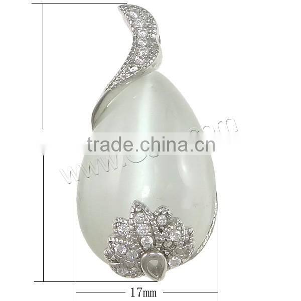 Plated 925 Sterling Silver Cats Eye Pendants