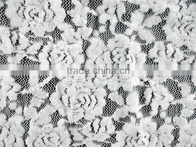 Double Color Printed suede fabric for beach casual clothing Wholesale Nylon Spandex Cotton lace fabric T-015