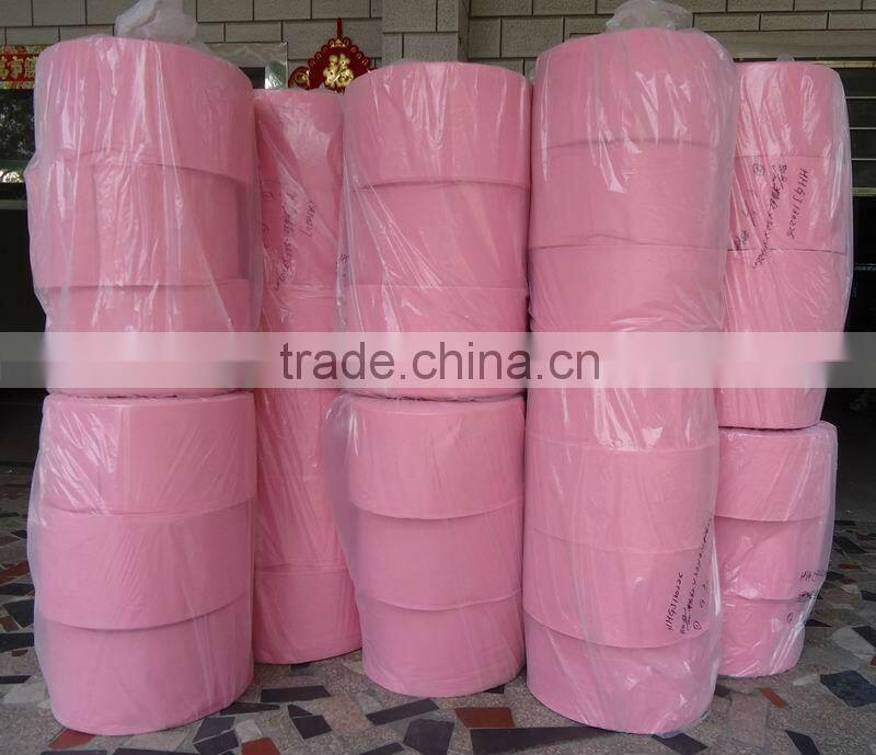Pink nonwoven all purpose cleaning cloth rolls (NEEDLE PUNCHED NONWOVENS, 50%viscose, 50%polyester)