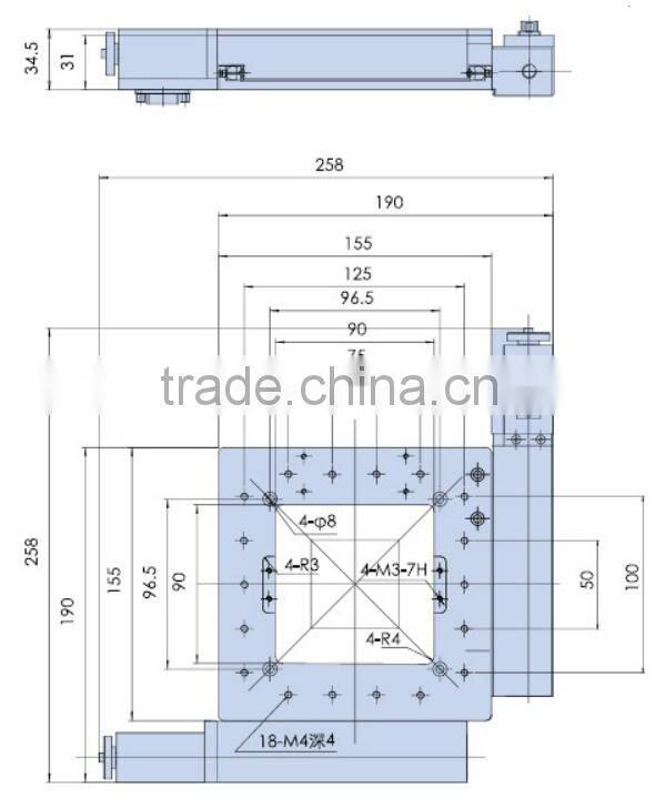 xy linear stage, motorized xy linear stage, mini motorized xy linear stage