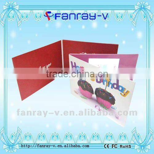2014 Latest 2.8" TFT lcd video promotion brochure cards, 2.8" video greeting card