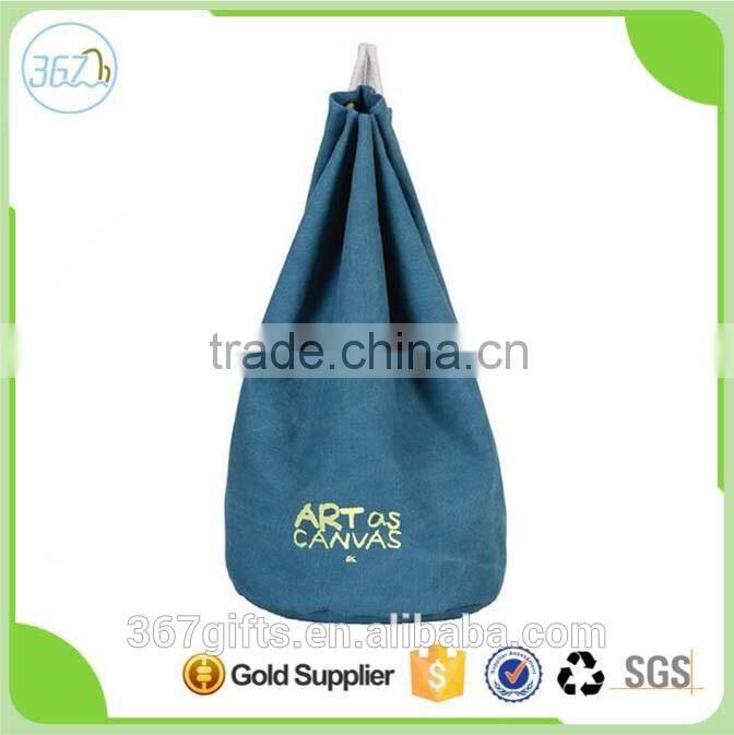 New arrival Korean style canvas round barrel shape baskaetball backpack travel bag