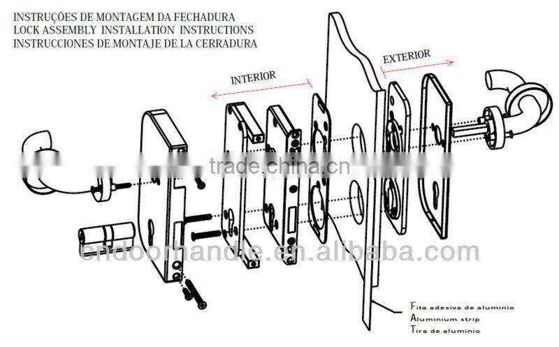High security standard body lock for PVC door sliding door