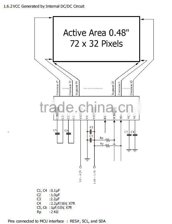 OLED0.48 inch 72 * 32 color screen