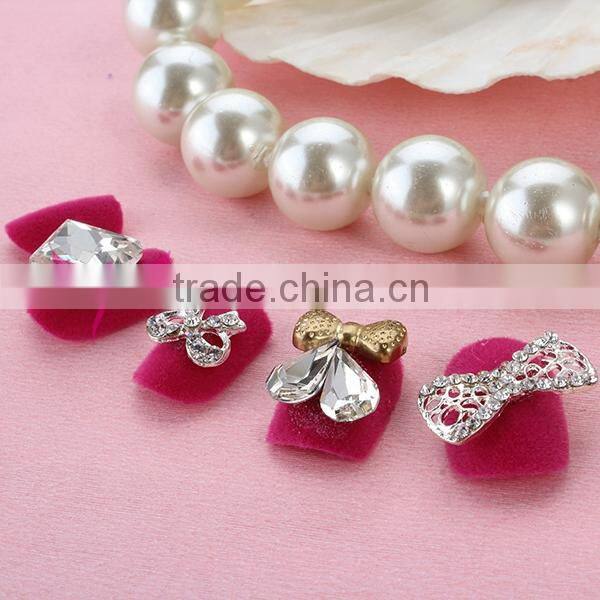 Artificial fingernails designed nail art tips,art nail with velvet