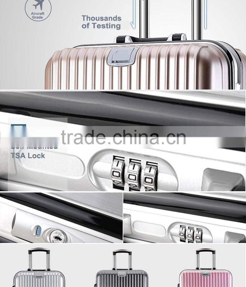 Classics black framed closure durable ABS travel luggage