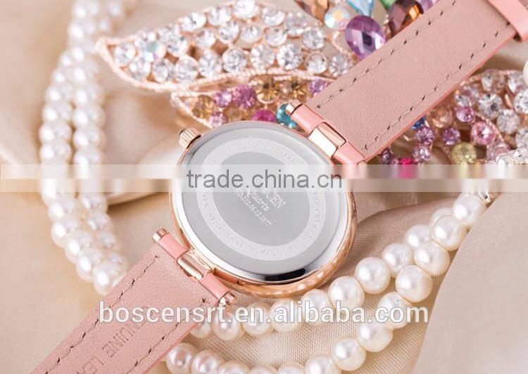 2016 Wholesale OEM Fashion Lady Quartz Watch , Stainless Steel Golden Luxury Branded Watches Women