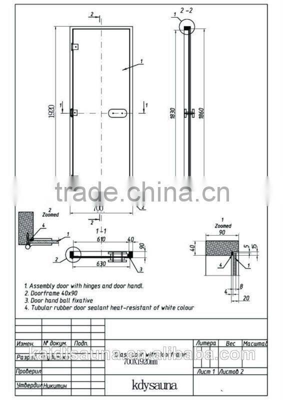 Solid wood traditional sauna glass door