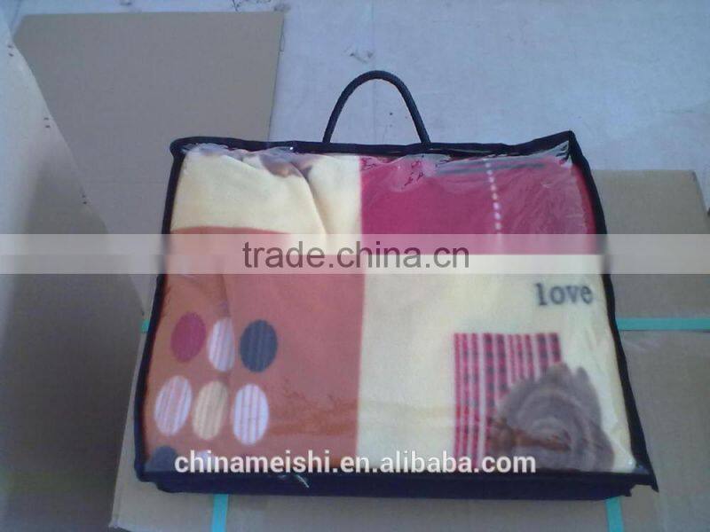 polar fleece blanket with embroidered logo ,Made in China
