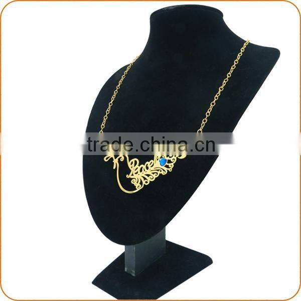 Fashion gold color and silver stainless steel necklace with nice leaf shape pendant wholesale