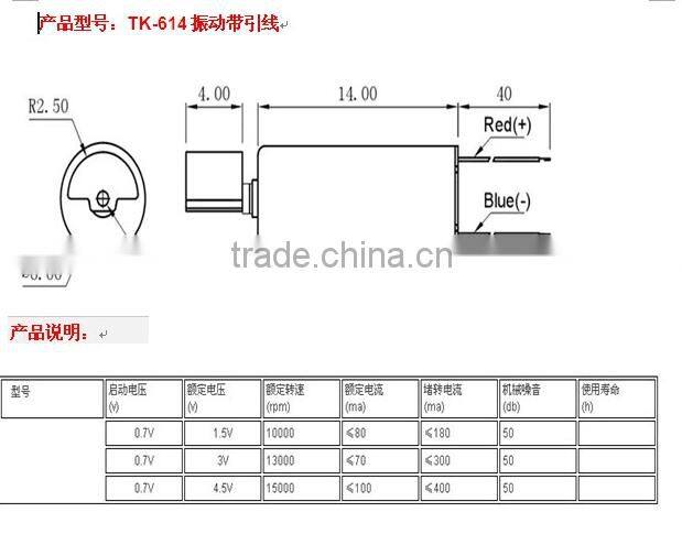 DC small coreless motor TK-614 for air craft motor motor toy motor toothbrush