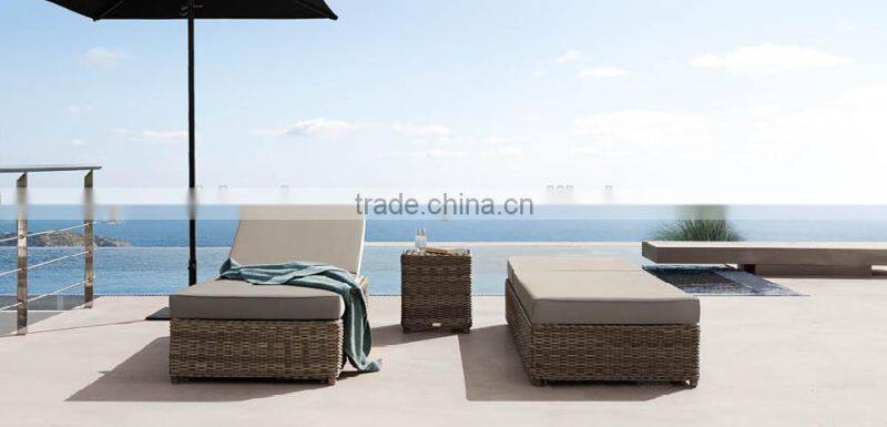 Synthetic Wicker Poly Rattan Sun Lounger Furniture