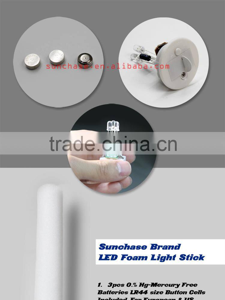 Factory wholesale high quality light up led flashing foam sticks