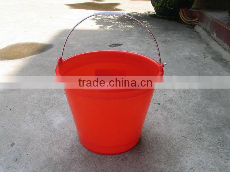 plastic bucket wide mouth PE with metal handle good quality