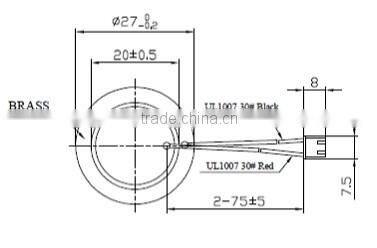 FT-27T-3.9A1LC piezo ceramic element piezo disc piezo disc ceramic element (FBELE)