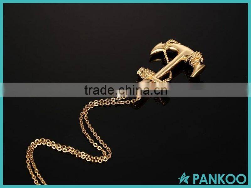 Wholesae 18 K gold plated silver jewelry 925 sterling silver anchor pendant