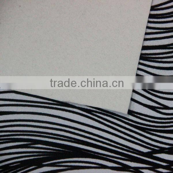 PU flock synthetic fabric for shoes and handbag leather usage
