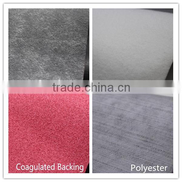 soft PU material with flock surface for handbags & shoes upper use